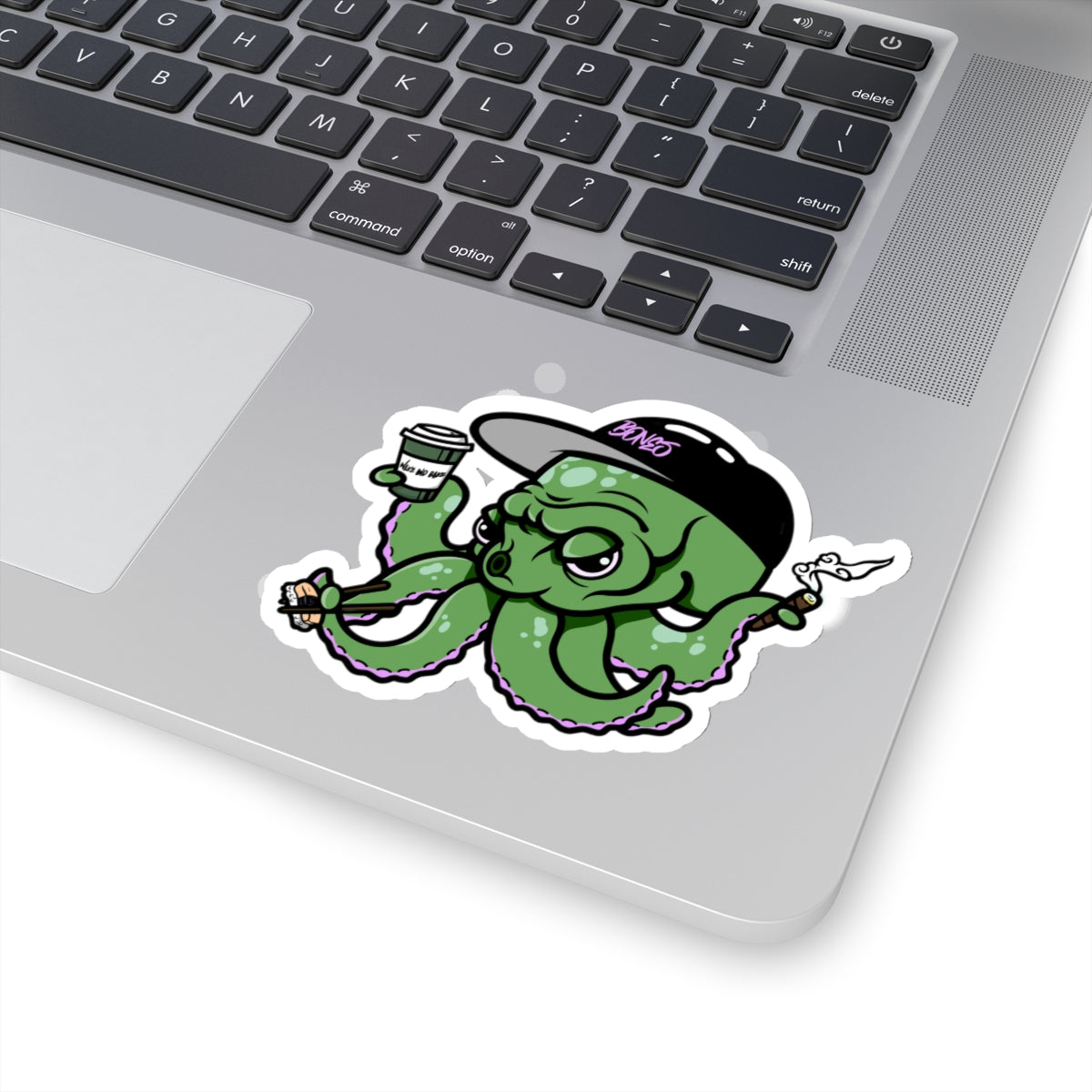 Green Wake n’ Bake Octopus Stickers