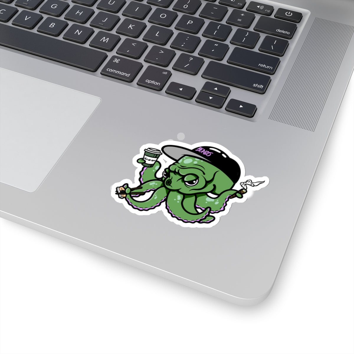 Green Wake n’ Bake Octopus Stickers