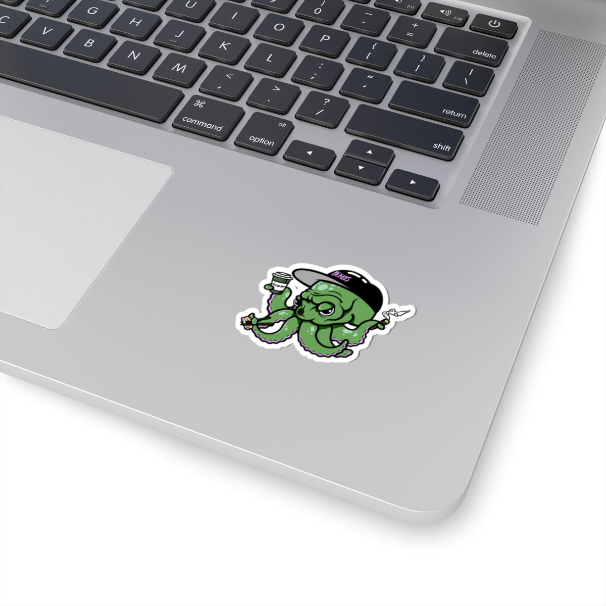 Green Wake n’ Bake Octopus Stickers