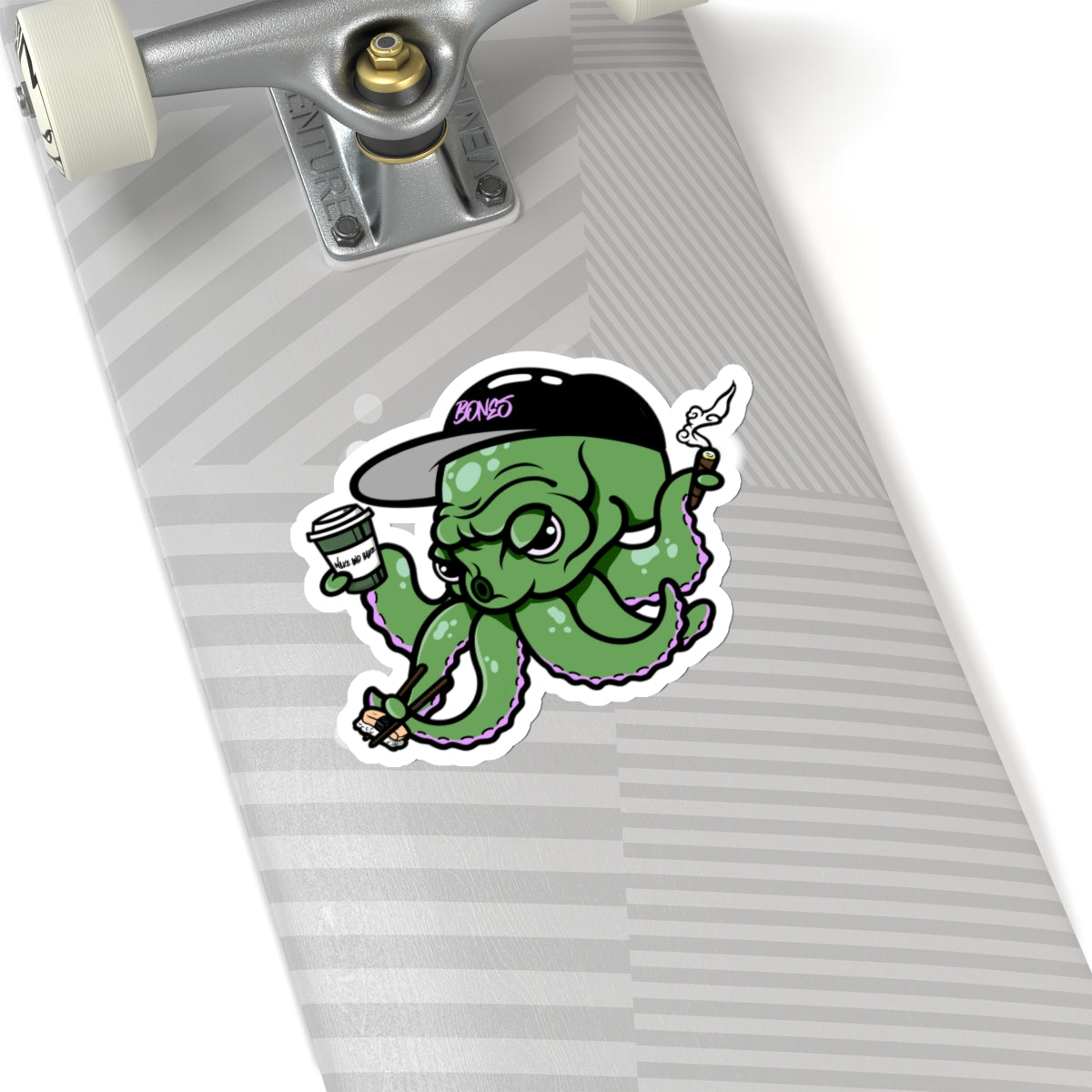 Green Wake n’ Bake Octopus Stickers