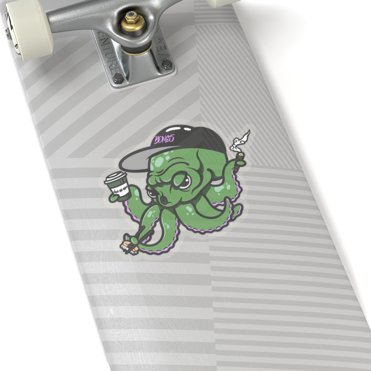 Green Wake n’ Bake Octopus Stickers
