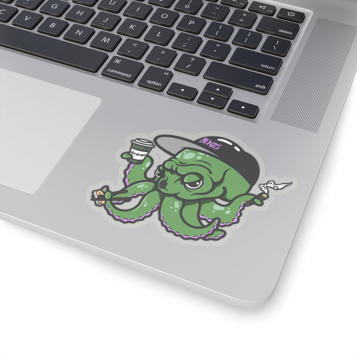 Green Wake n’ Bake Octopus Stickers