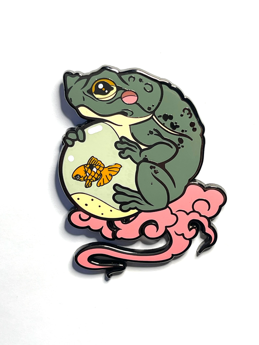 Green Yokai Frog-Koi Pin