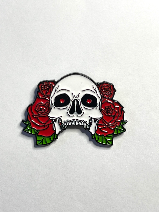 Mini Skull and Roses Pin