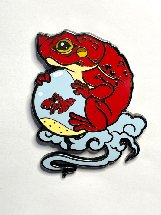 Red Yokai Frog- Koi Pin