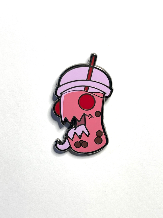 Sakura Boba Bubble Tea Monster Pin