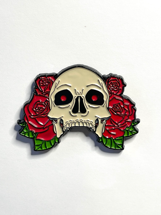 Skull and Roses Pin